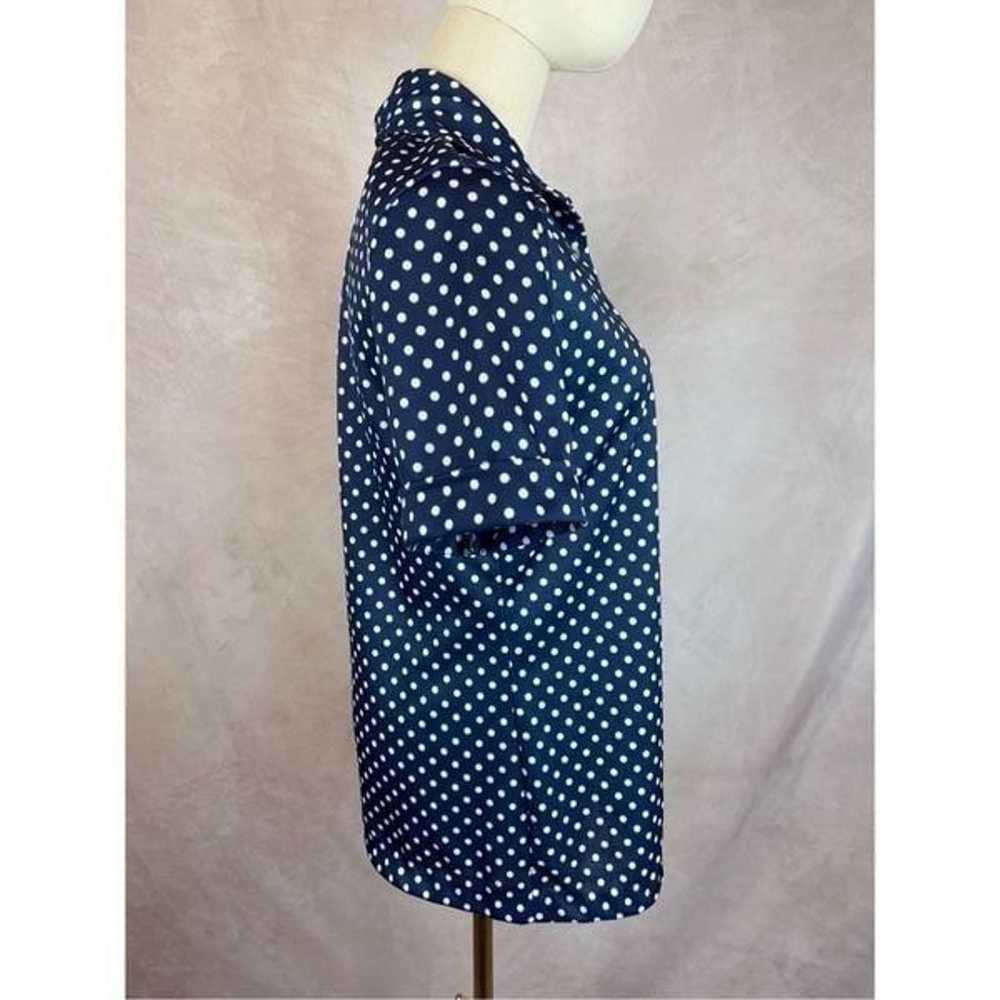 Vintage Mod 70s Polka Dot Dagger Collar Shirt - image 5