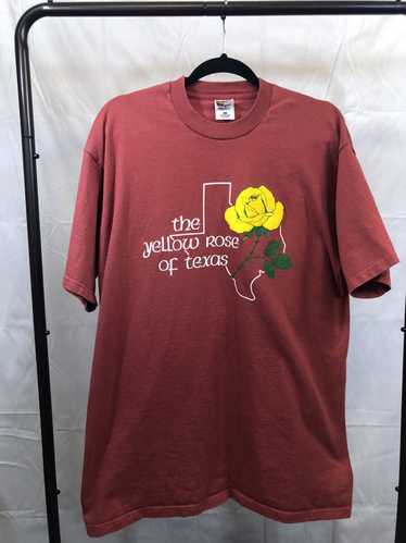 Vintage Yellow Rose Of Texas 90s Y2K Red Faded Tee