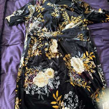 Anthology black, beige and gold velvet Dress size 