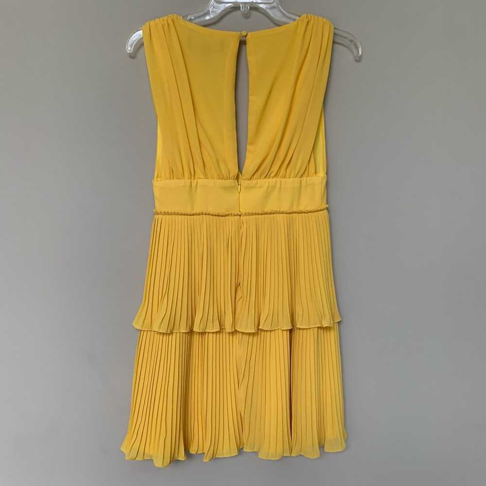 Lulus yellow pleated tiered mini dress sleeveless… - image 2