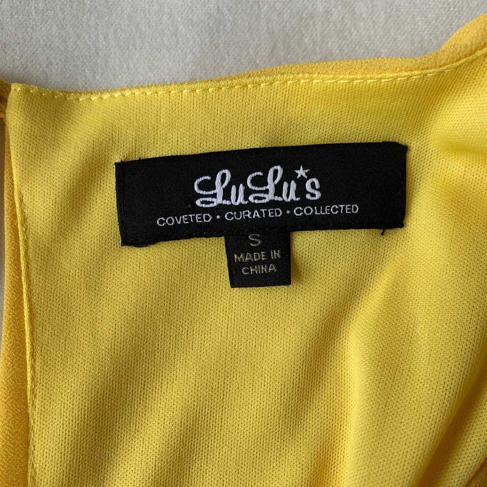 Lulus yellow pleated tiered mini dress sleeveless… - image 3