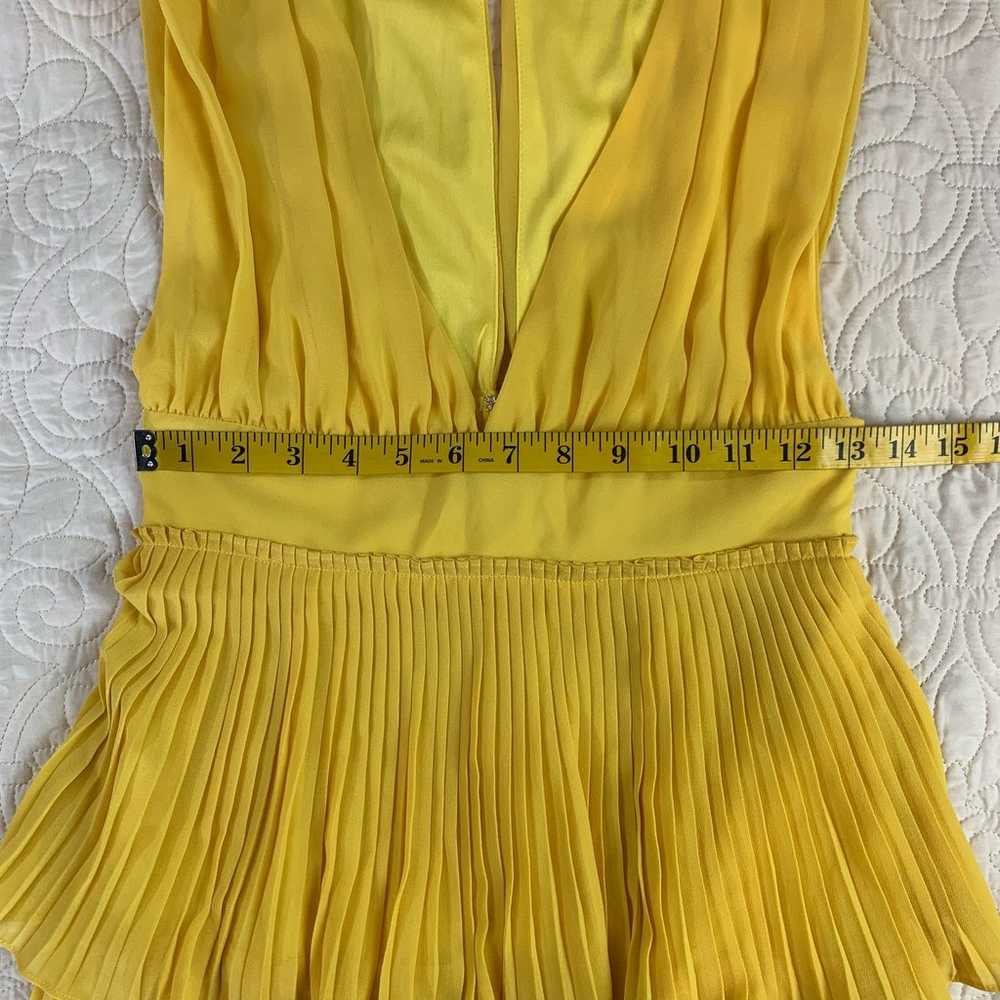 Lulus yellow pleated tiered mini dress sleeveless… - image 5