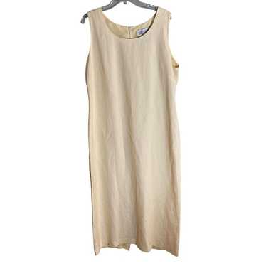 Jessica Howard Yellow Linen Sleeveless Lined Shif… - image 1