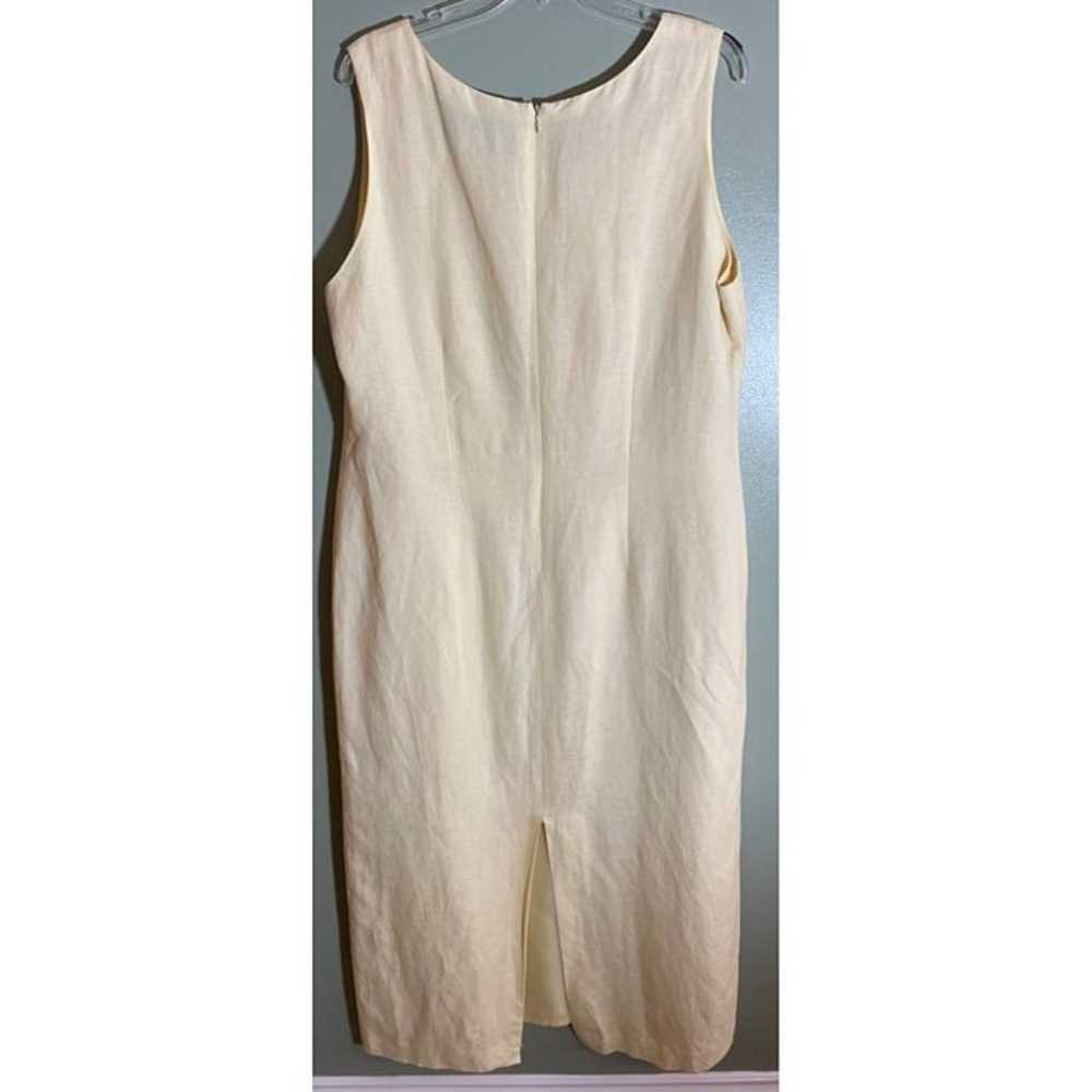 Jessica Howard Yellow Linen Sleeveless Lined Shif… - image 3