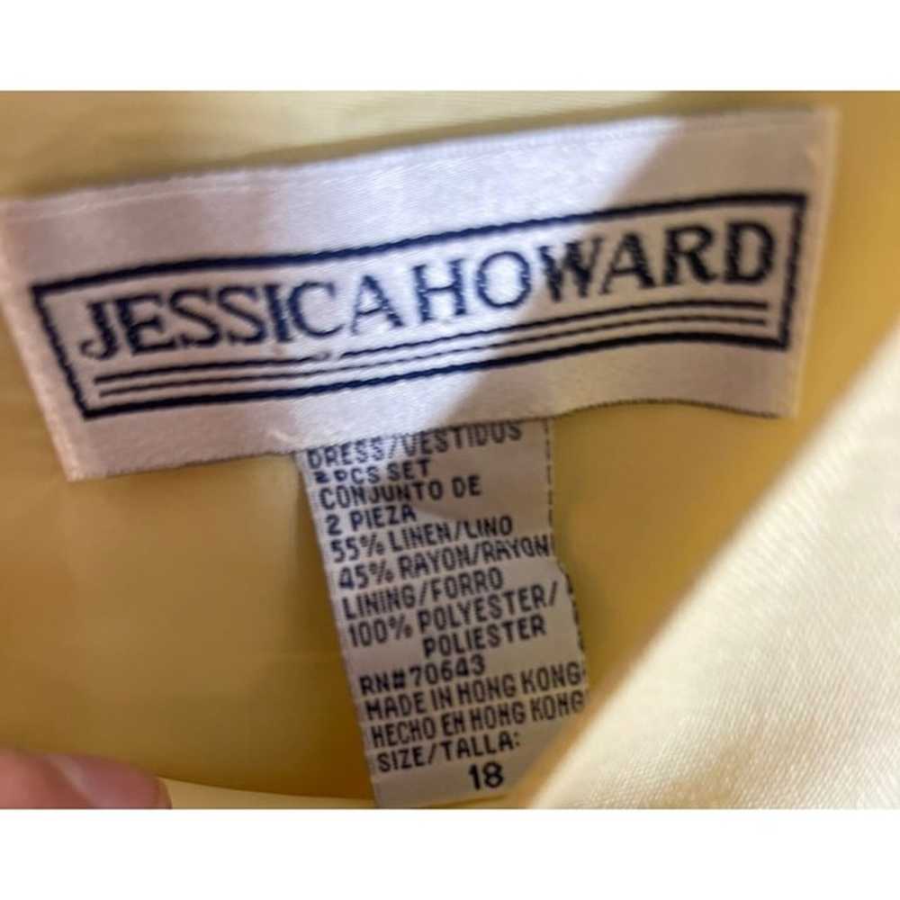 Jessica Howard Yellow Linen Sleeveless Lined Shif… - image 4