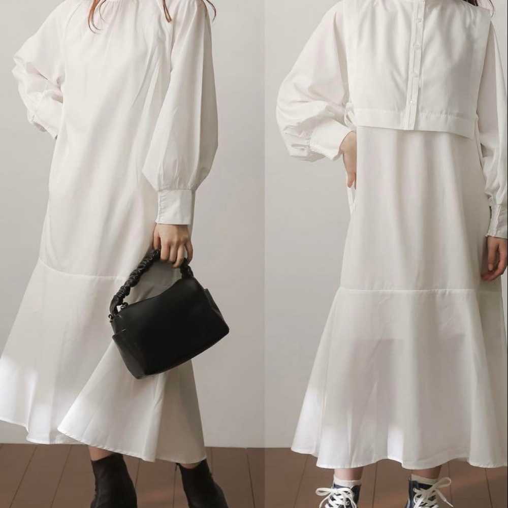 SENSE OF PLACE Best Layered Shirt Dress White S - image 1