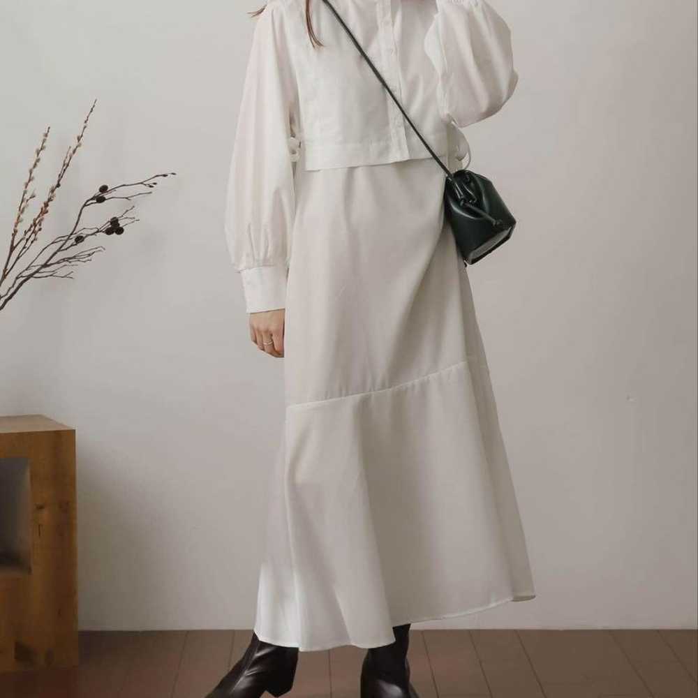 SENSE OF PLACE Best Layered Shirt Dress White S - image 2