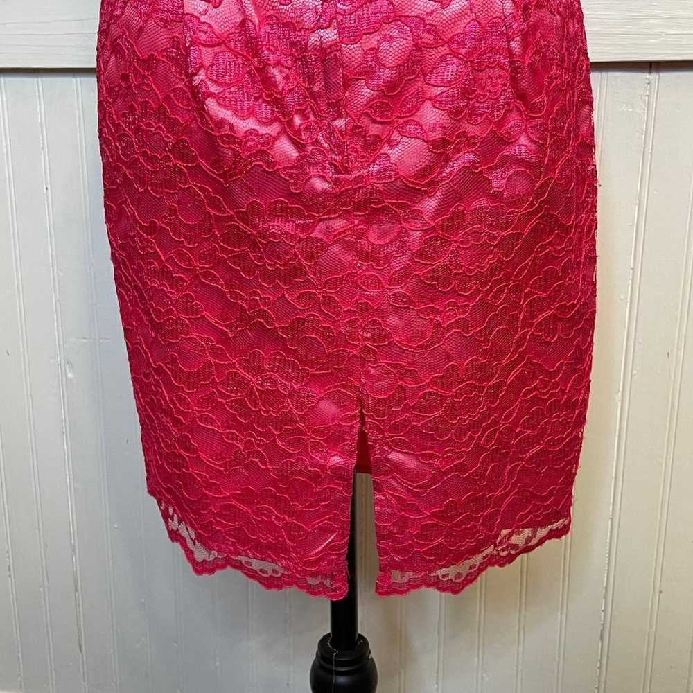 Jessica McClintock 80s vintage, pink lace, mini d… - image 5