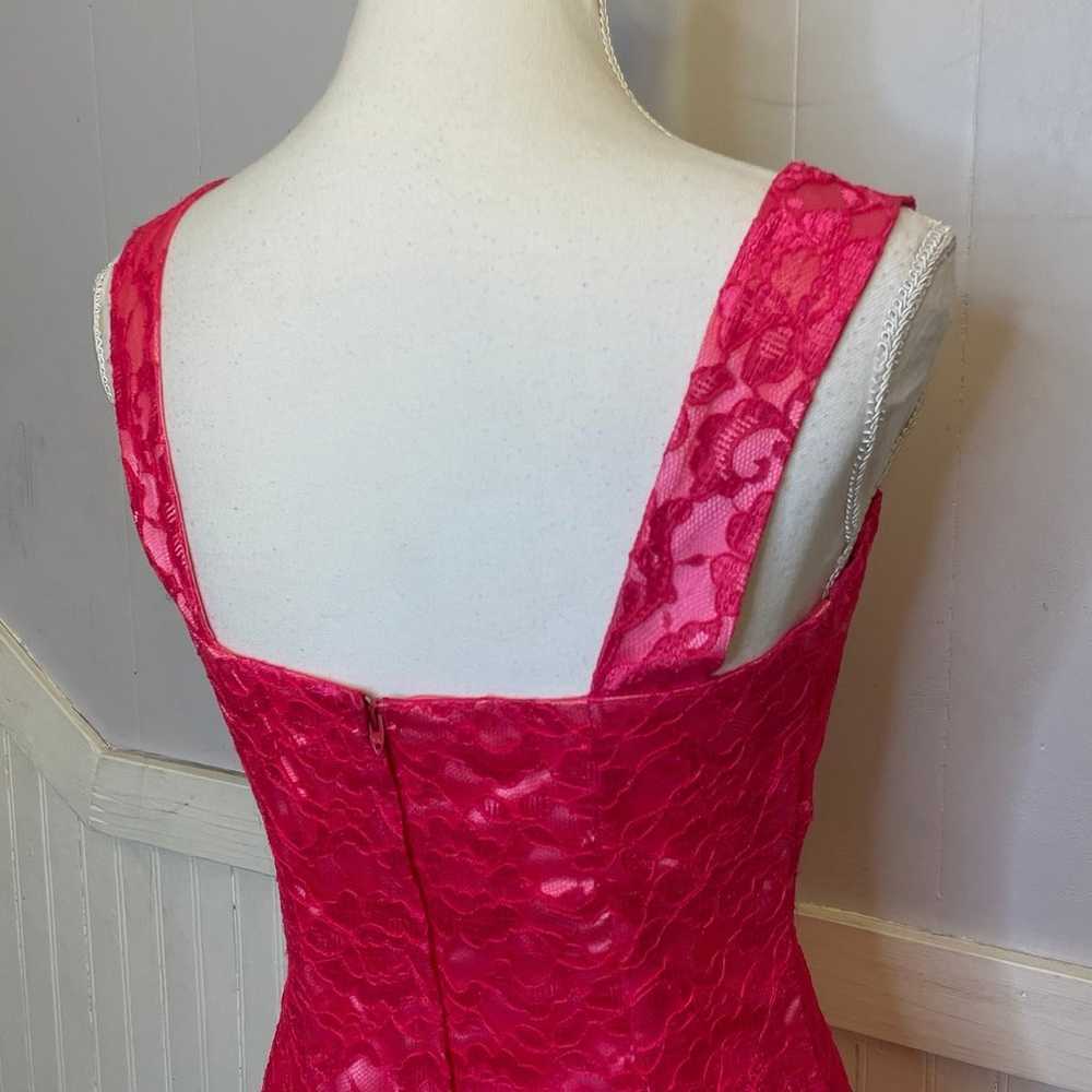 Jessica McClintock 80s vintage, pink lace, mini d… - image 7