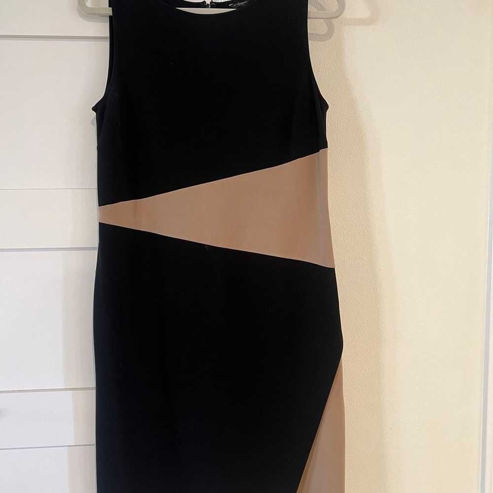 Ann Taylor Black and Tan Sleeveless A-Line Dress … - image 1