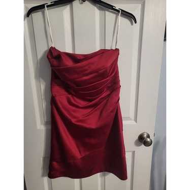 Davids Bridal Strapless Red Mini Dress Cocktail P… - image 1