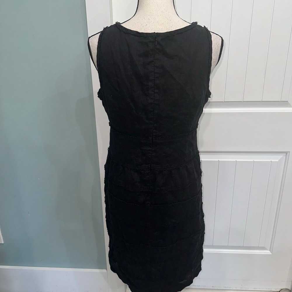 Talbots Black Linen sleeveless ruffle dress size … - image 6