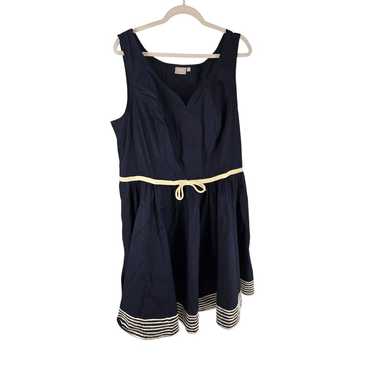 eShakti Navy Sailor Striped Sleeveless Dress Wome… - image 1