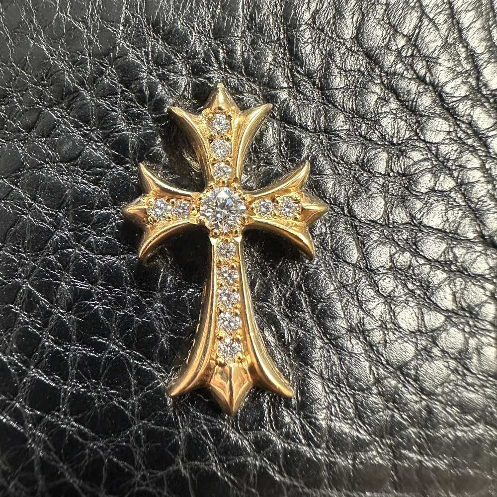 Chrome Hearts Chrome Hearts 22k Tiny Cross with D… - image 3