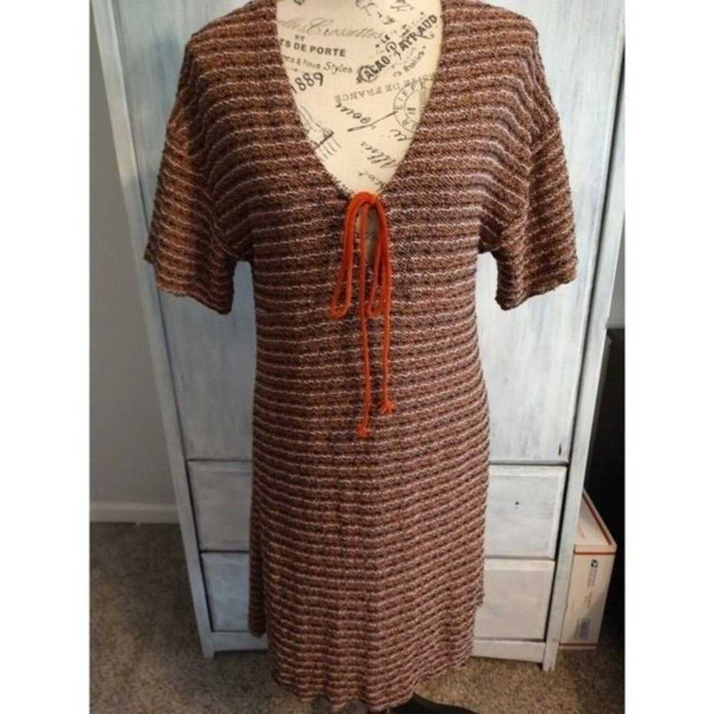 Zara morrocan Boho  tie front  dress Small - image 2