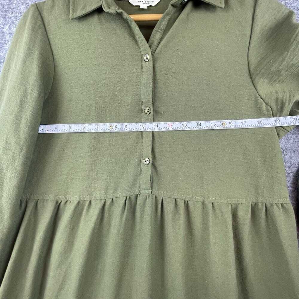 Max Studio London Dress Womens Large Green Tiered… - image 6