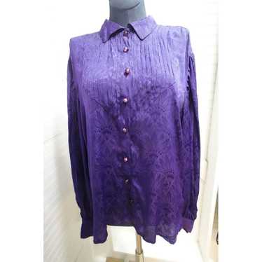 Vintage purple silk Emanuel Ungaro button down sil