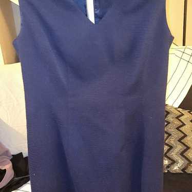 Tahari navy blue strapless dress