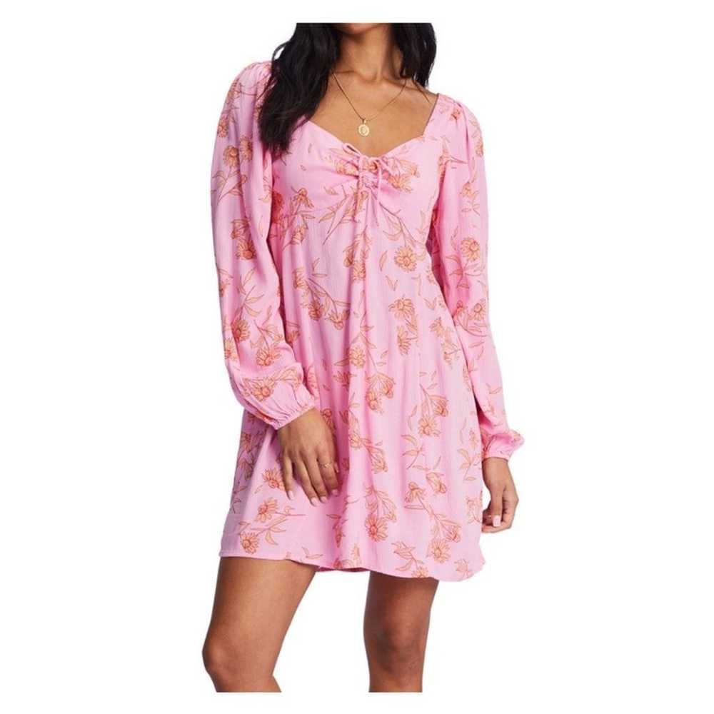 Billabong Floral Mini Dress S Pink - image 1