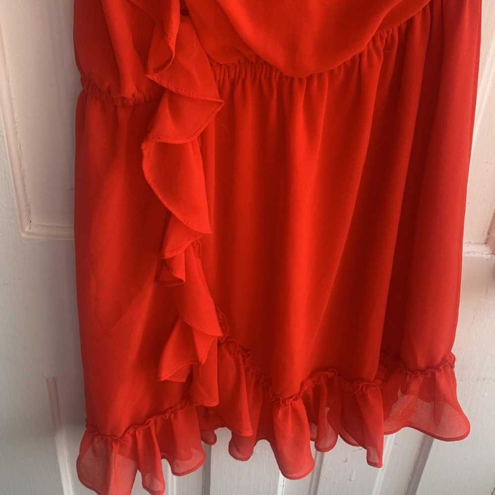 MNG Collection Red Ruffle One Shoulder Dress - image 3