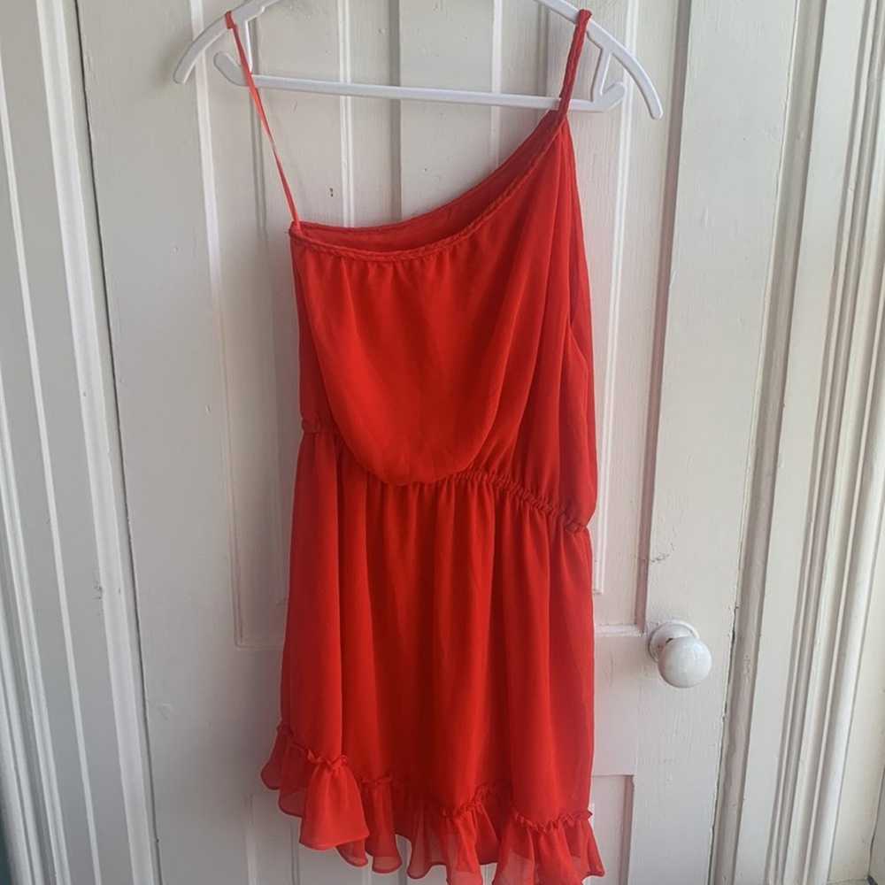 MNG Collection Red Ruffle One Shoulder Dress - image 5