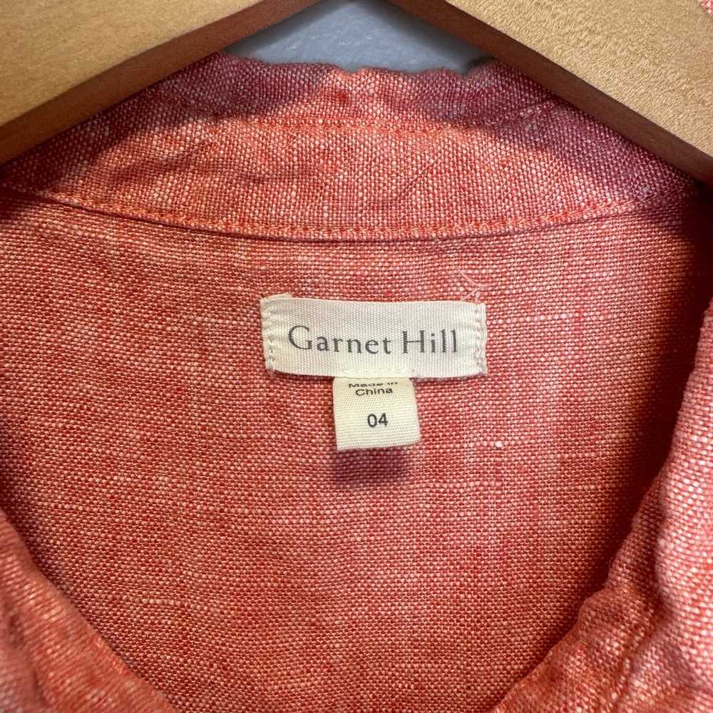 Garnet Hill Linen Shirtdress Coral 4 Button Front… - image 10