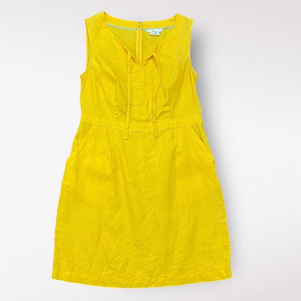 Boden Yellow Rae Linen Short Dress Size US 8 Prep… - image 1