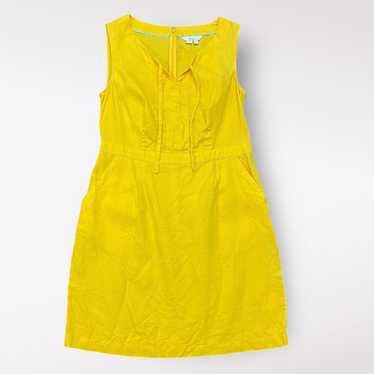 Boden Yellow Rae Linen Short Dress Size US 8 Prep… - image 1