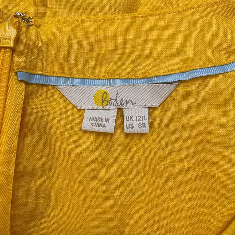 Boden Yellow Rae Linen Short Dress Size US 8 Prep… - image 2