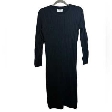 Old Navy So Soft Ribbed Black Midi Sweater Dress