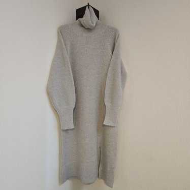 Gray turtleneck knit dress