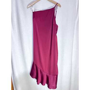 Lulu's Burgundy Dark Red One Shoulder Asymmetrica… - image 1