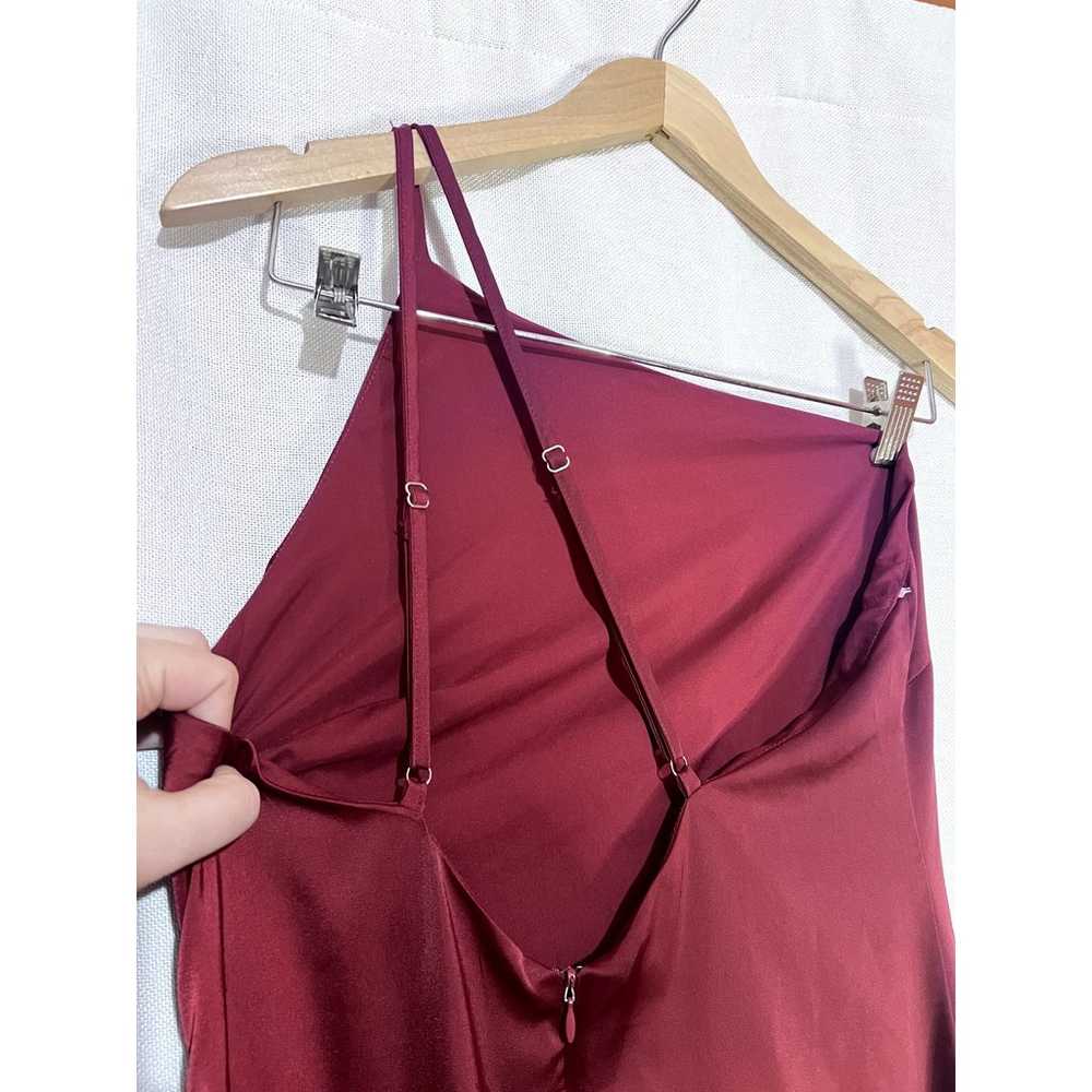 Lulu's Burgundy Dark Red One Shoulder Asymmetrica… - image 6