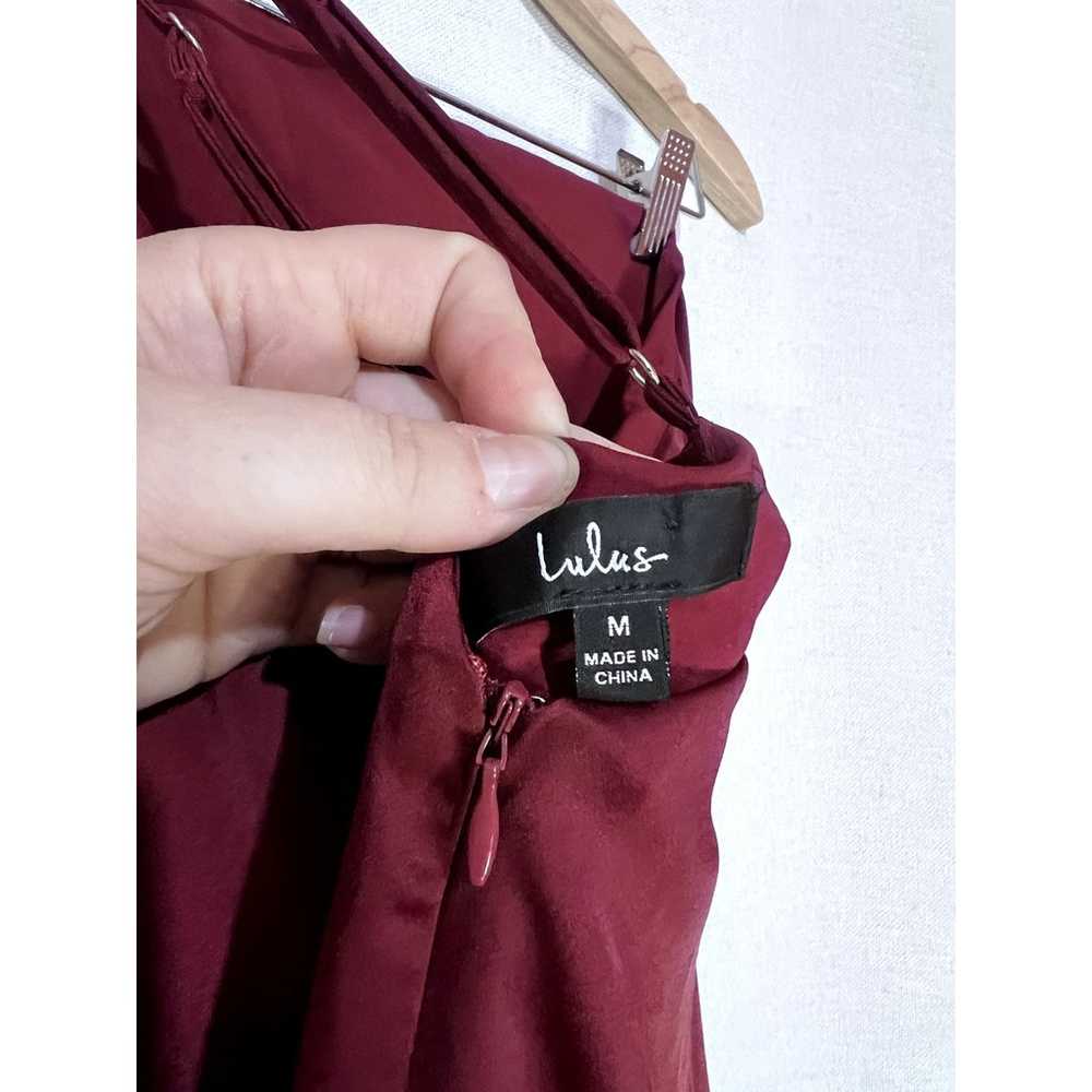 Lulu's Burgundy Dark Red One Shoulder Asymmetrica… - image 8