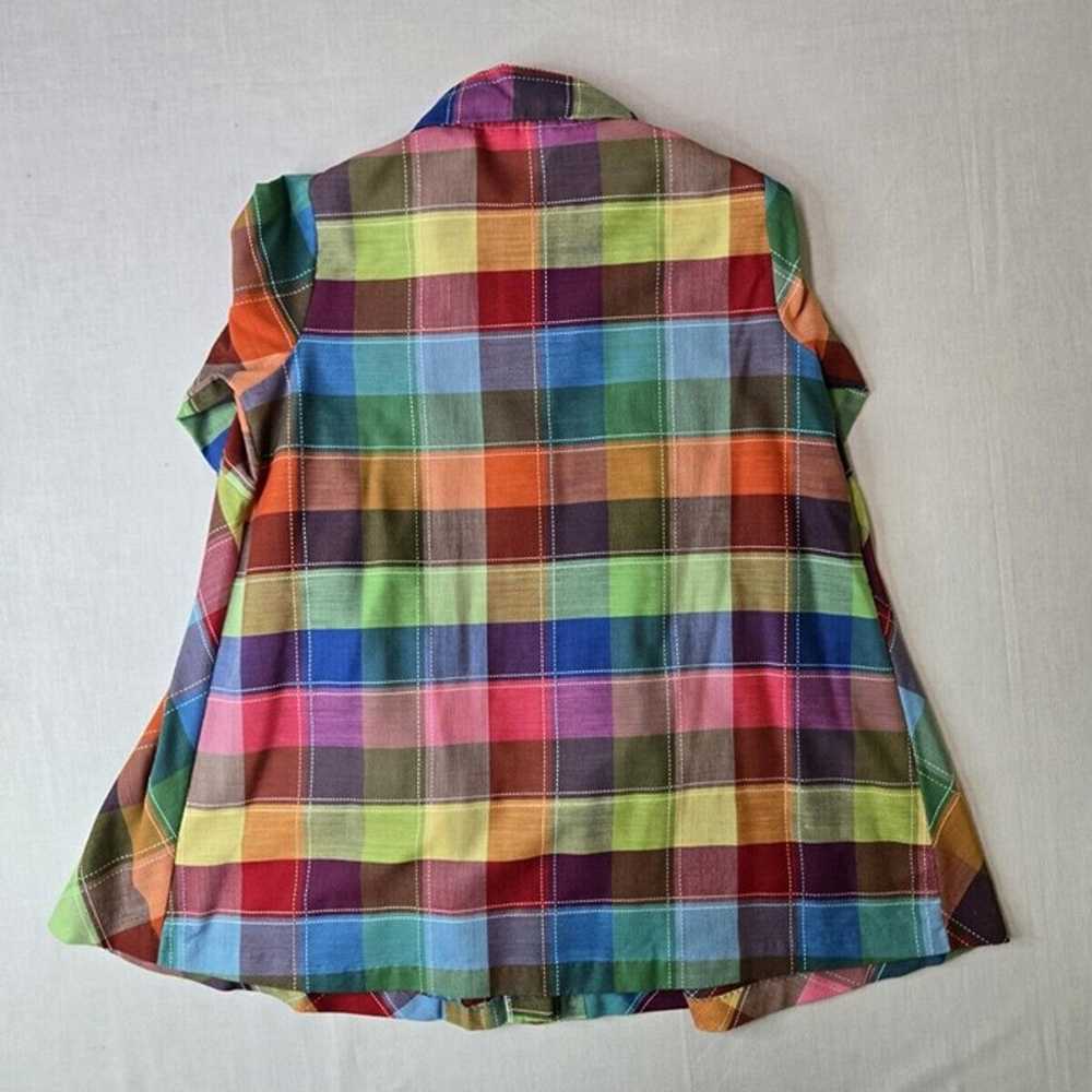 Sears Vintage 70s Rainbow Patchwork Pocket Pleate… - image 2