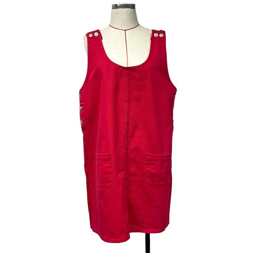 Vintage Sostanza Womens Size L Red Overall Dress - image 1