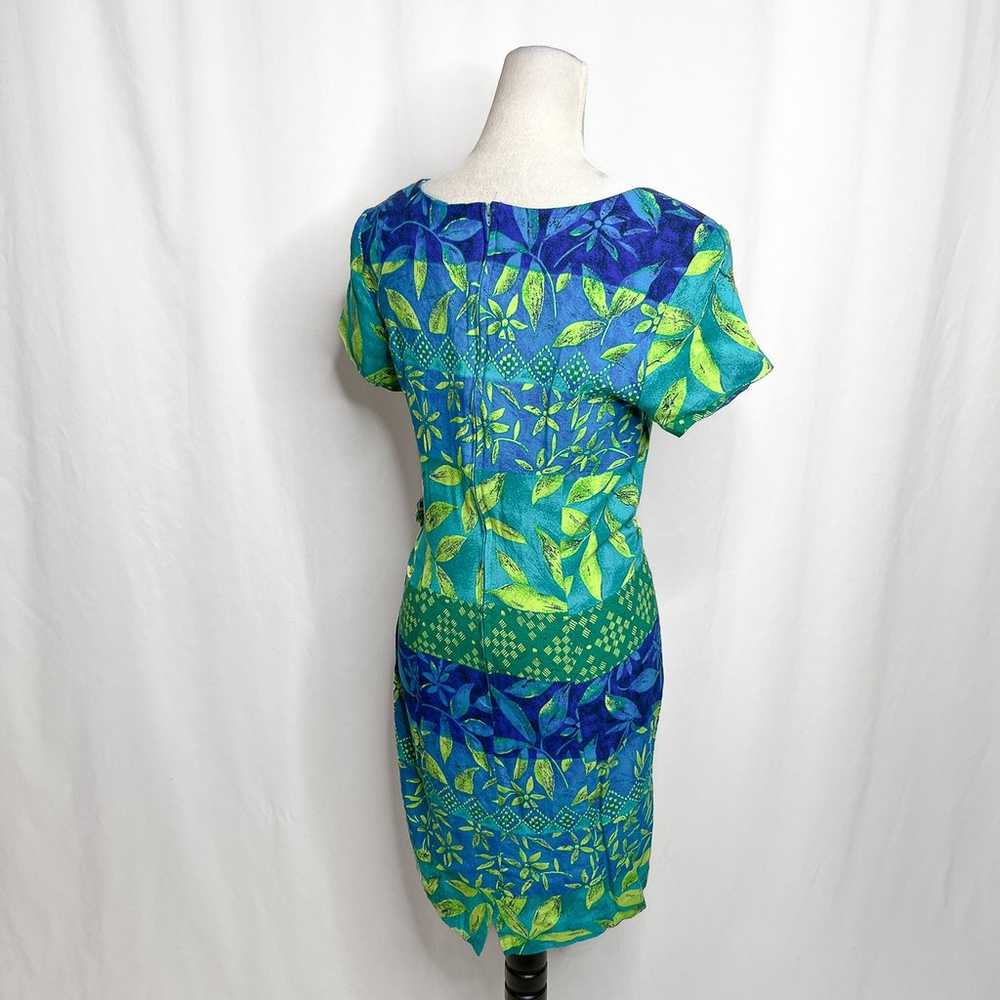 Jessica Howard Vintage Tropical Print Wrap Dress … - image 8