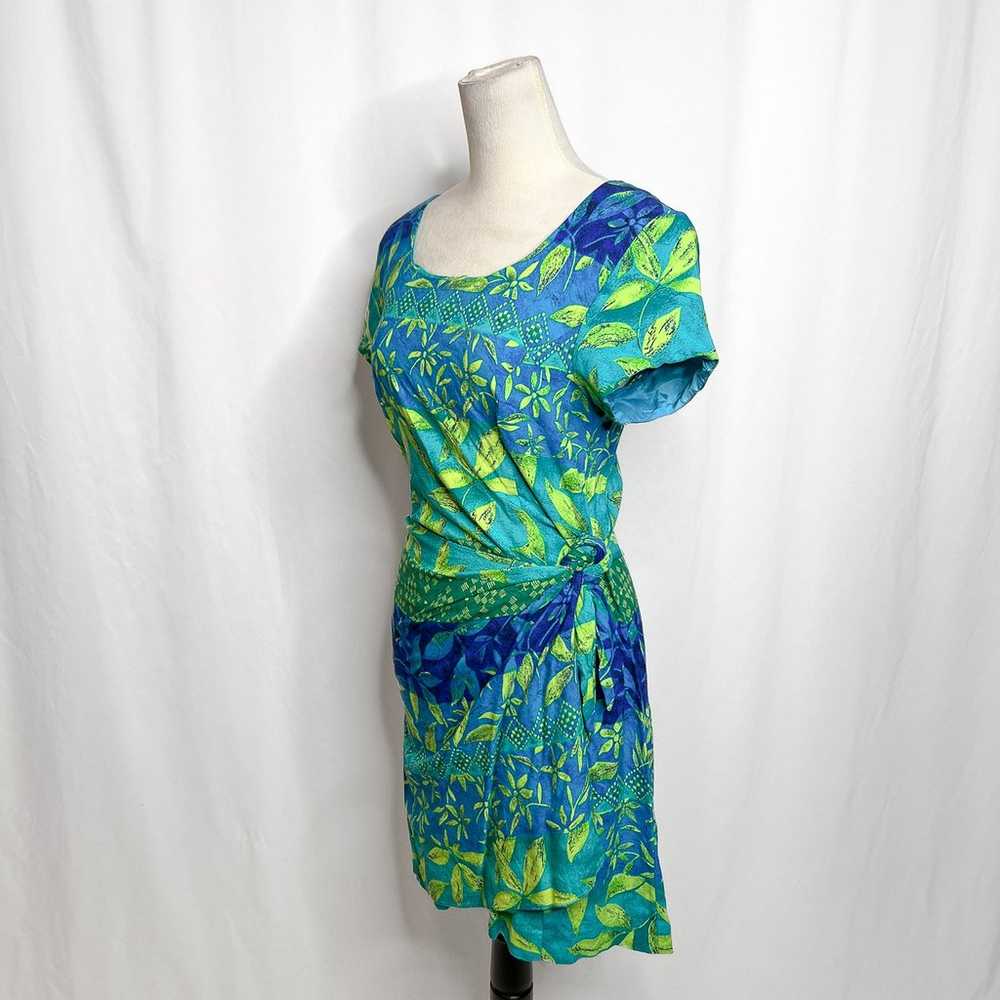 Jessica Howard Vintage Tropical Print Wrap Dress … - image 9