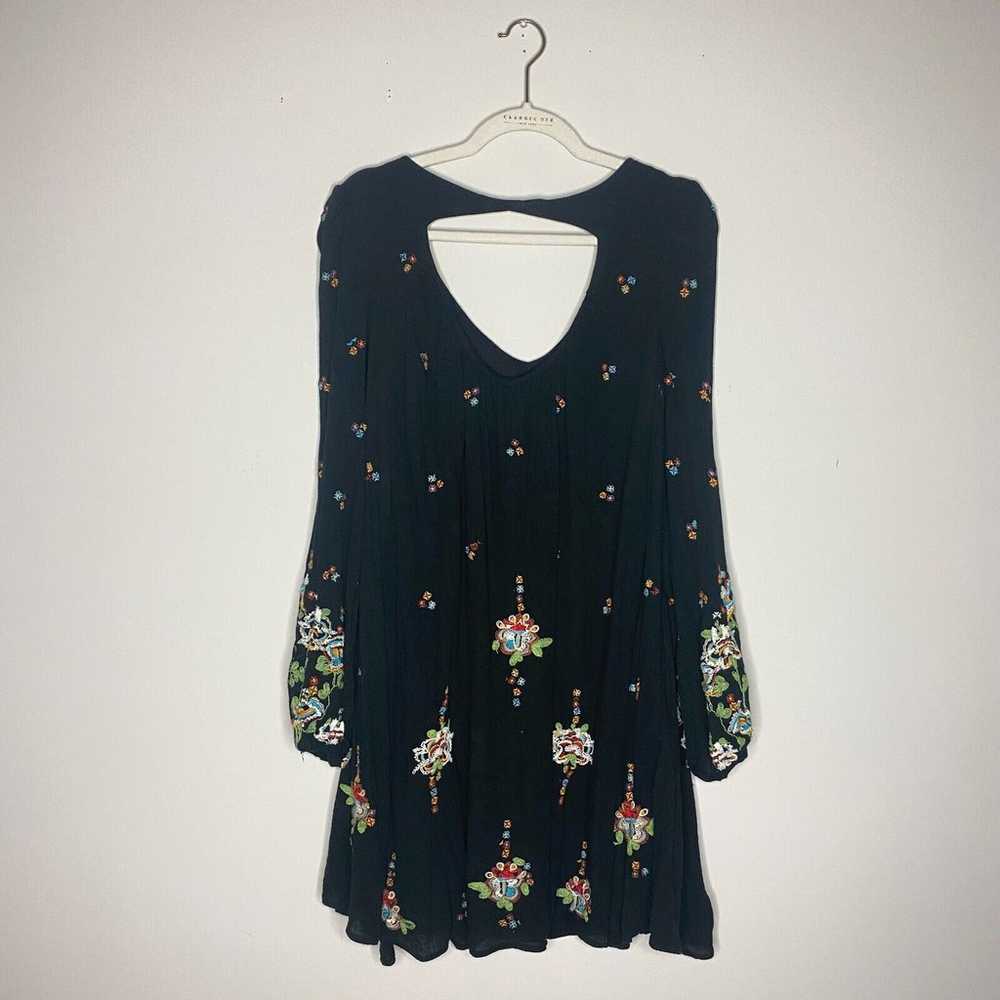 Free People Womens Dress Large Black Oxford Embro… - image 11