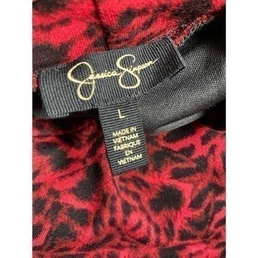 Jessica Simpson Red & Black Print Cold Shoulder R… - image 8