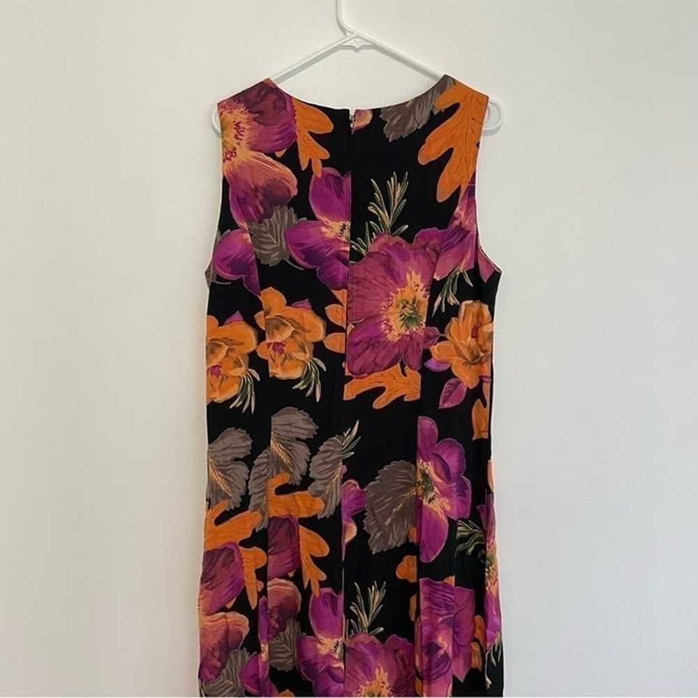 VINTAGE VTG DRESSBARN Black Orange Purple Floral … - image 10