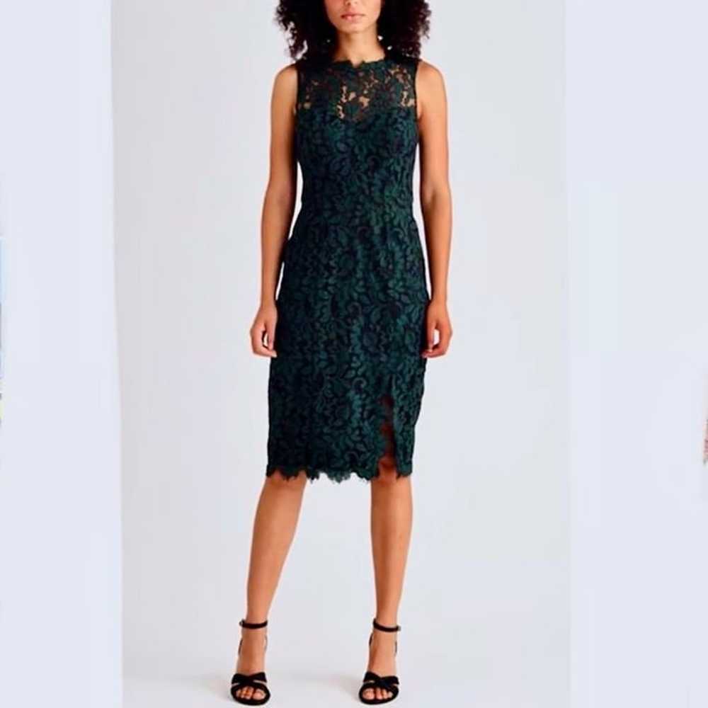 Eliza J Hunter Green Lace Sheath Dress Sleeveless… - image 1