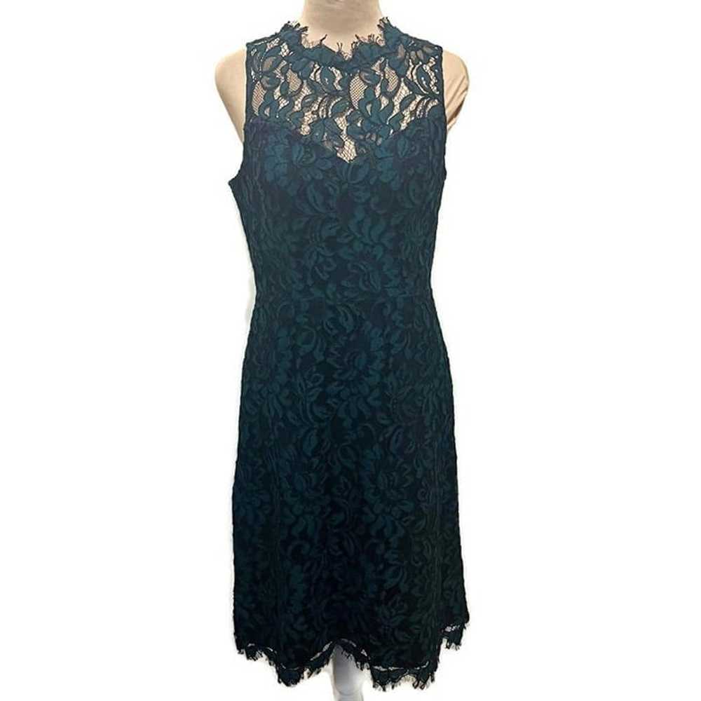 Eliza J Hunter Green Lace Sheath Dress Sleeveless… - image 2