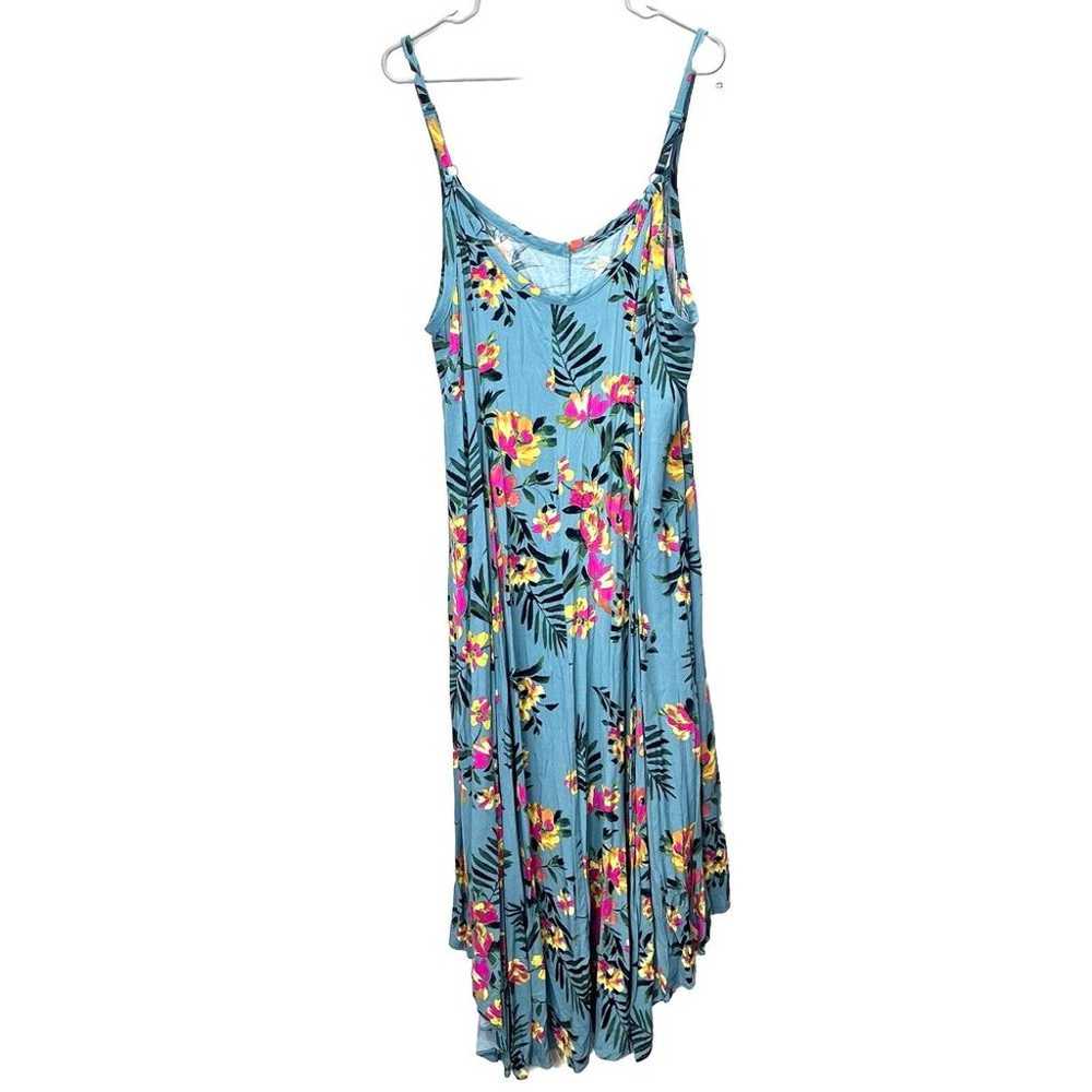 Torrid Green Floral Challis High-Low Sleeveless M… - image 7