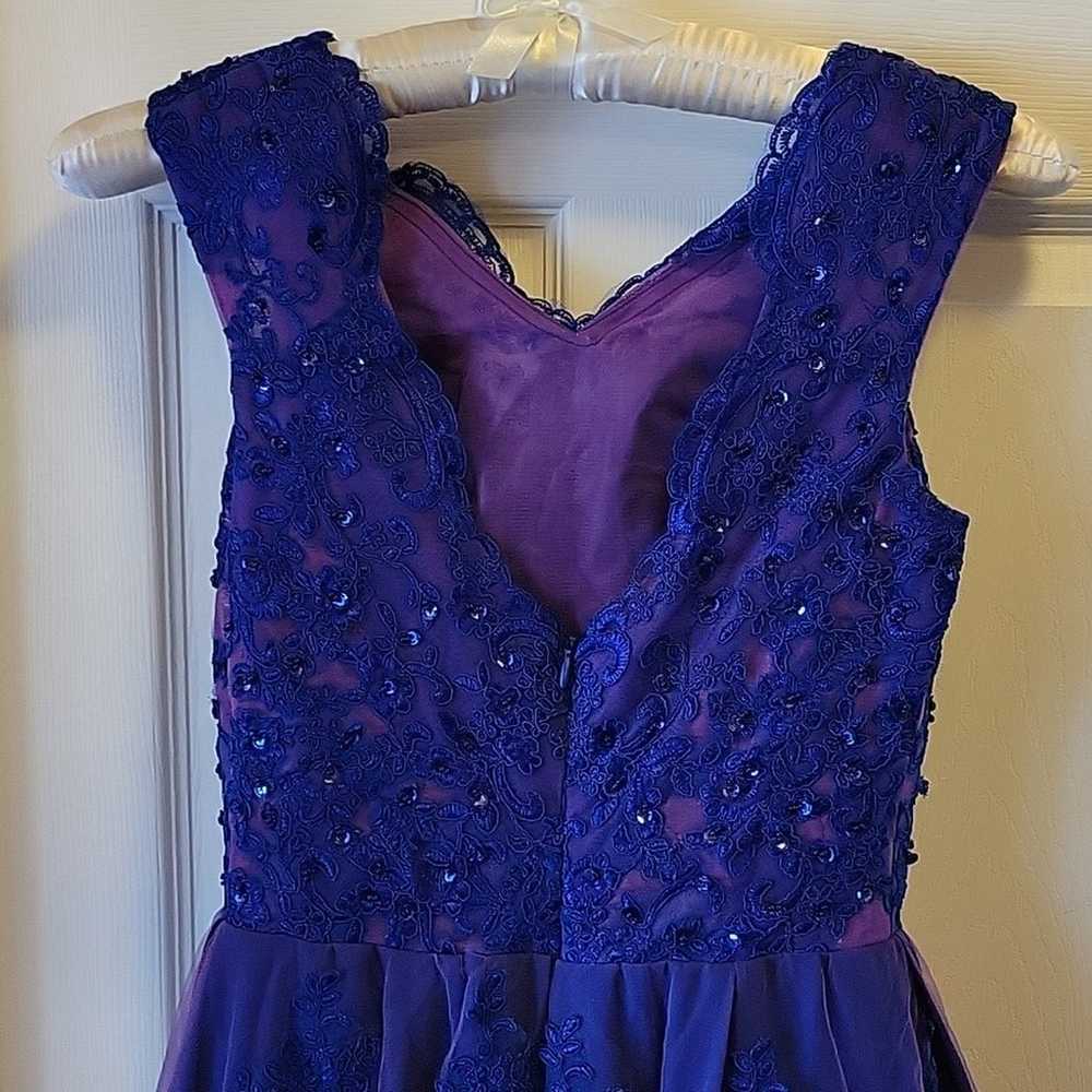 Custom made blue purple Embroidered sleeveless fo… - image 4