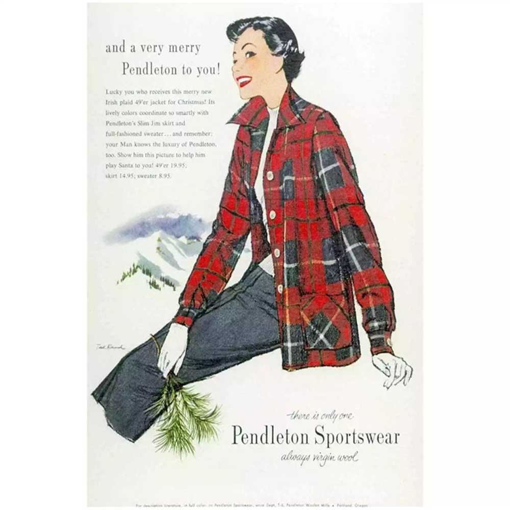 Vintage 1940s PENDLETON 100% Wool Plaid Tartan Fl… - image 9