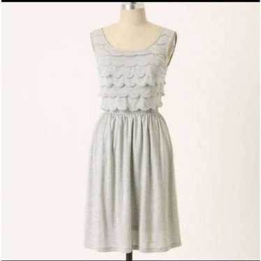 Anthropologie Deletta Silver Gray Scallop Dress