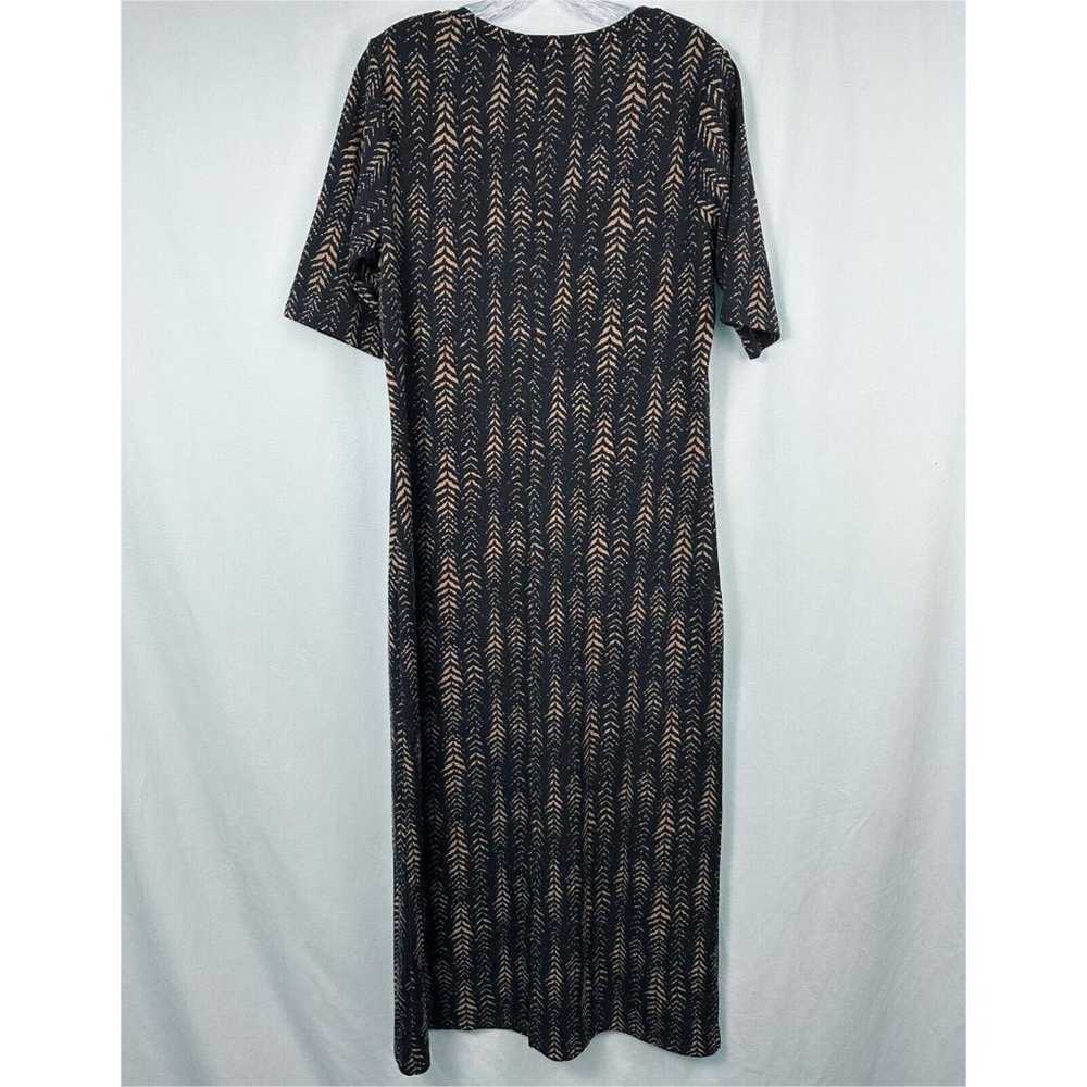 Norm Thompson Stretch Knit Maxi Dress Black Tan M… - image 2