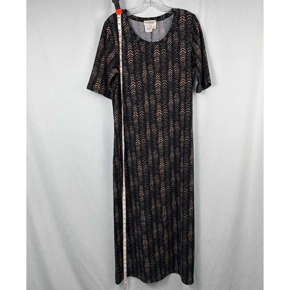 Norm Thompson Stretch Knit Maxi Dress Black Tan M… - image 6