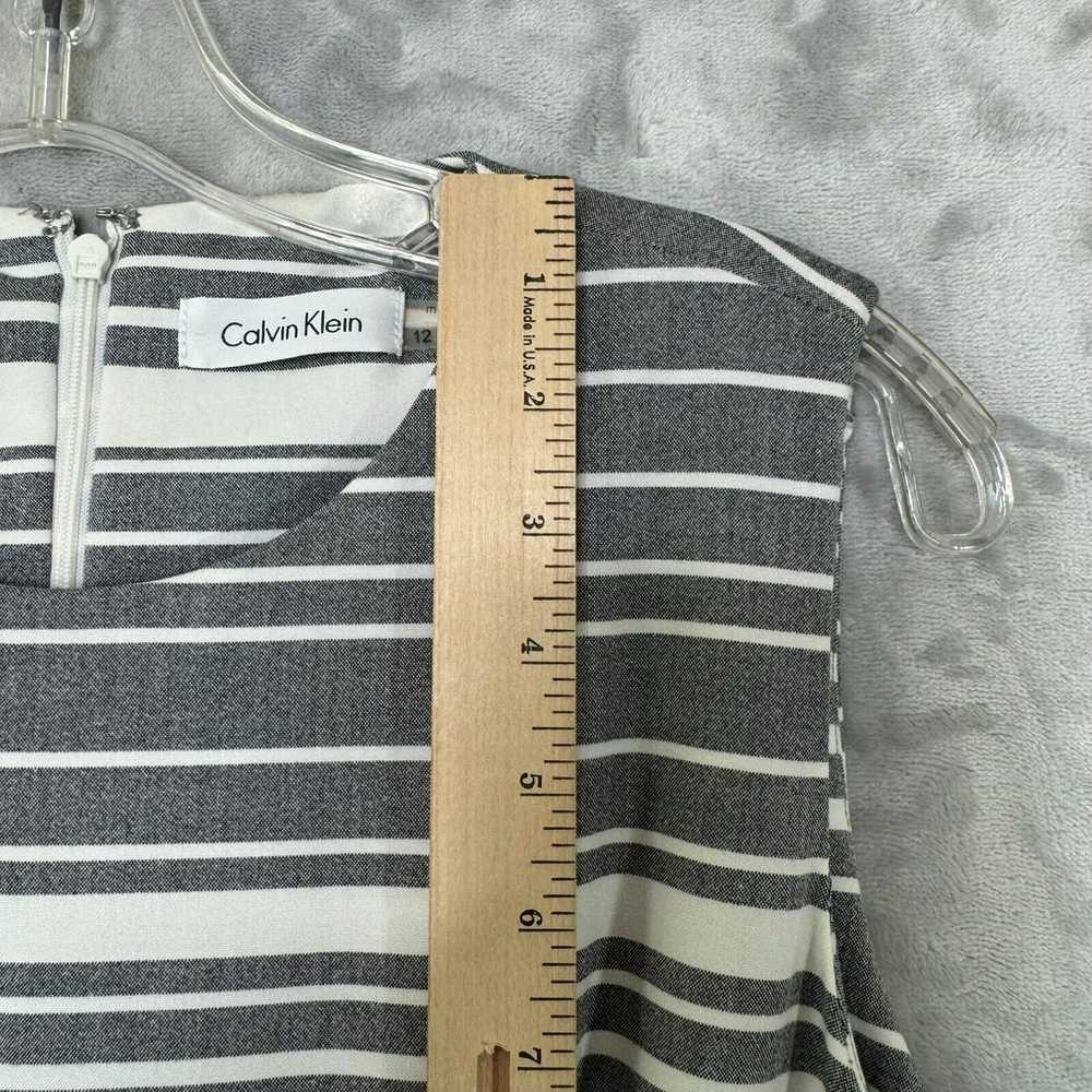 Calvin Klein Dress Womens 12 Gray White Stripe Fi… - image 10